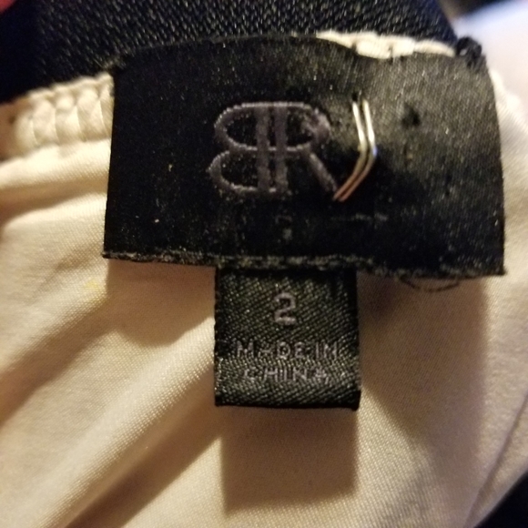 Banana Republic Silk Geometric Skirt Womens Size 2 Black Cream Preppy - Picture 5 of 6